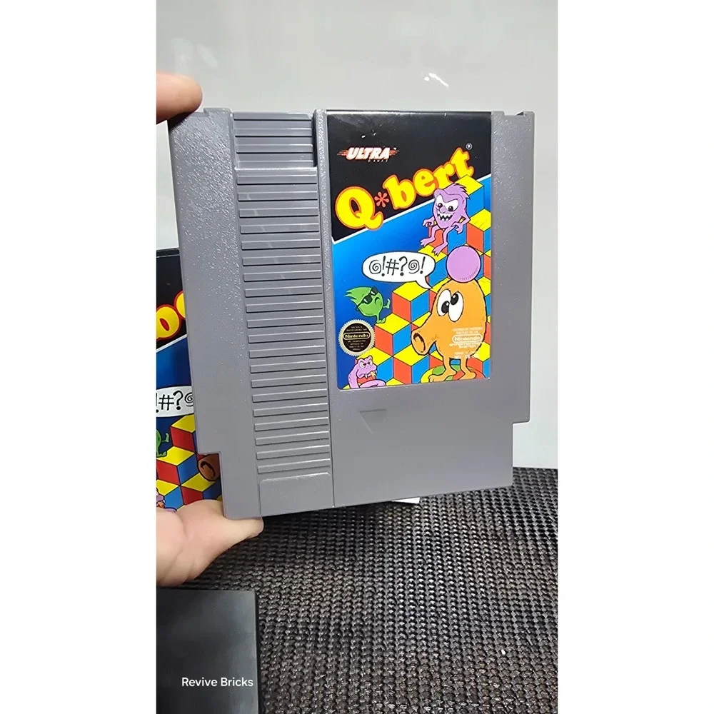 Qbert (Nintendo Entertainment System, 1989) Game & Box No‎ Manual Tested Great